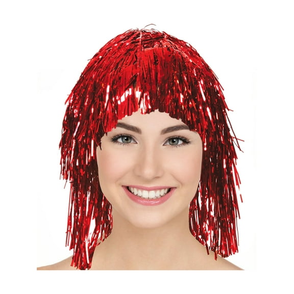 Studio Halloween Adult's Red Tinsel Party Wig Costume Accessory