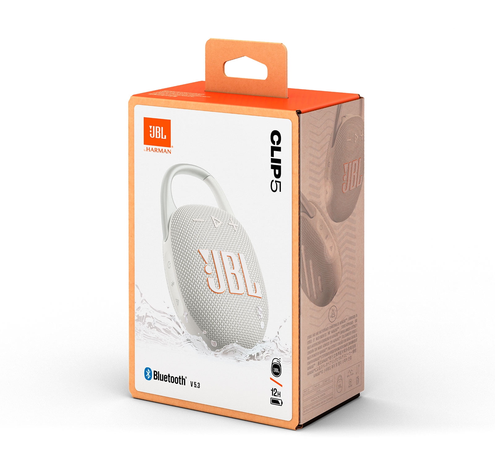 JBL Clip 5 Bundle with Wall Charger - White