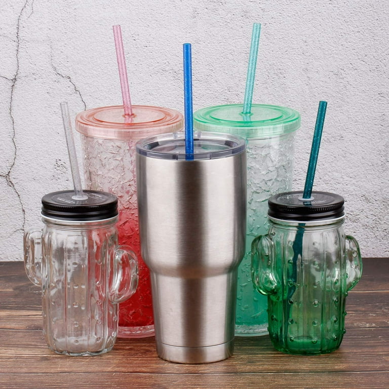 12 Reusable 11 Inch Clear Swirly Straws BPA Free Free Shipping
