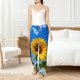 thumbnail image 4 of Balery Blue Sky Sunflower Pantalones de pijama para mujer, pijamas ultraligeros, pantalones de estar por casa-Small, 4 of 6