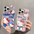 thumbnail image 2 of Hello Kitty-funda transparente y brillante para teléfono inteligente, carcasa electrochapada con cámara láser IMD para iPhone 14, 13, 12, 15 Pro Max, 2 of 4