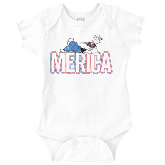 Popeye Ironic America Nickname Funny Romper Boys or Girls Infant Baby Brisco Brands 18M