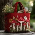 thumbnail image 2 of Dwellin Vintage Quilted Tote Bag for Women Lightweight Shoulder Purse Handbag Floral Print Summer Beach Top Handle Satchel(C-Horizontal), 2 of 4