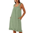 thumbnail image 3 of TaTaai Women's Square Neck Sleep Dress with Hem, Side Pocket, Sleeveless Style, and Comfortable Relaxed Fit Gift, 3 of 9