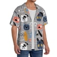 thumbnail image 4 of Xecao offers the Dog for Men's Casual Short-sleeved Shirt, a button-up collared shirt with a pocket, perfect for beach vacations and yacht travel in the Medium size., 4 of 7