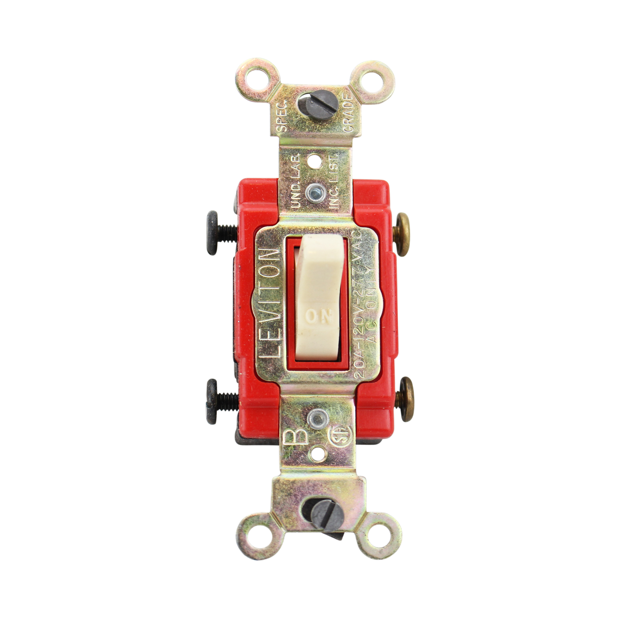 Leviton 5522I AC Quiet Toggle Switch Double Pole 20A 120/277V, Ivory