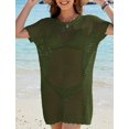 thumbnail image 4 of Traje de baño Coverup Beauty 2025, de ganchillo, color verde militar, 4 of 6
