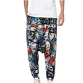 thumbnail image 1 of Leutsin Pantalons Longs Décontractés Rétro pour Hommes avec Taille Élastique et Poches, 1 of 7