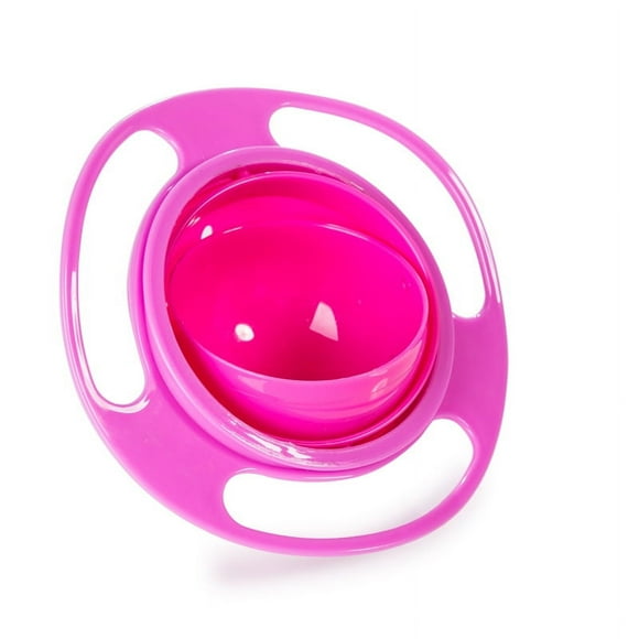 1pc Magic Bowl 360 Rotating Splash-proof Gyro Bowl With Lid(red)