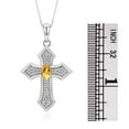 thumbnail image 4 of RYLOS 14K White Gold Cross Necklace: Gemstone &  Diamond Pendant - 7X5MM Birthstone - 18 Chain Citrine November Birthstone Womens Jewelry Gold Necklaces For Women, 4 of 7
