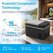 TABU 38QT(35L) Electric Cooler,12V Portable Car Refrigerator with Dual Zone,Independent Temperature Control,Black