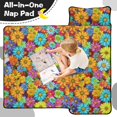 thumbnail image 4 of Daisy Pioneer Flower and Rainbow Flowers Teens Toddler Nap Mat with Pillow, Sleeping Mat Bag for Preschool Daycare 51"x22", 4 of 6