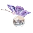 thumbnail image 2 of 2.1IN Crystal Butterfly Figurine with Faceted Ball Base, Decorative Glass Butterfly Ornament for Home Table Decor, Perfect Collectible Gift for Desk, Shelf, and Office,Purple, 2 of 5