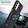 thumbnail image 4 of Xhy Samsung Galaxy A14 5G Case with Screen and Lens Protector Magnetic Ring Kickstand Military Grade Double Layer Drop Protection Durable Detachable for Galaxy A14 5G Phone - Black, 4 of 8