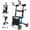 Blue, variant on LiltJan 2-in-1 Upright Rollator Walker for Seniors - Lightweight Foldable Walker with Seat & Adjustable Arm Supports, Standing & Seated Transport Chair, 300 lbs Capacity