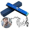 thumbnail image 5 of BLEEUS 24 Holes Portable Harmonica C Key Standard Harmonica Party Favors (Blue) Musical Instruments Supplies (Blue), 5 of 9