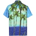 thumbnail image 2 of LA LEELA Men's Hawaii Cruise Vacation Tops Hawaiian Print Aloha Summer Mens Shirts Stylish Beach Short Sleeve Button Down XXL Tiffany, Tall Branch, 2 of 6