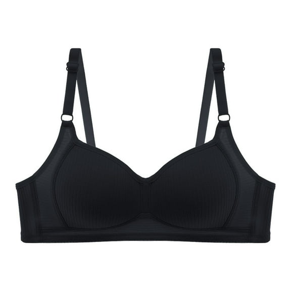 Ashirexll Bras for Women Spaghetti Adjustable Strap Without Steel Rings Gathered and Breathable Developmental Underwear Ultra-Thin Breathable Comfortable Soft Pepper Bra Black M