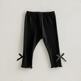 thumbnail image 6 of GigrtiJin 6 Months-4 Years Newborn Infant Cotton Pants Solid Color Elastic Waisted Ruffle Bottom Casual Pants with Bow Ribbon, 6 of 7