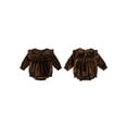 thumbnail image 2 of Miaouyo Infant Baby Girls Velvet Fall Romper 0 3 6 12 18 Months Fashionable Solid Color Ruffled Round Neck Long Sleeve Bubble Jumpsuit, 2 of 9