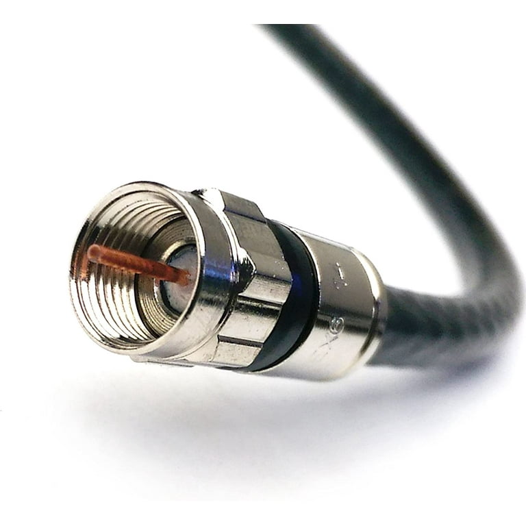 150ft BLACK RG6 DIGITAL Coaxial Cable Shielded PVC jacket RATED UL ETL CATV  RoHS 75 Ohm RG6 Digital Audio Video Coaxial 