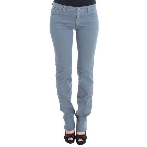 Ermanno Scervino Blue Cotton Blend Slim Fit Bootcut Jeans