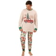 thumbnail image 4 of Family Matching Christmas Pajamas, Car Christmas Tree Print Long-Sleeved Tops + Elastic Waist Trousers/One-Piece Jumpsuit, 4 of 10