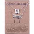 thumbnail image 3 of 2 Pcs Collier Ange et Chiffres Anglais Anciens Bijoux de Numérologie pour Femmes Plaqué Acier Inoxydable, 3 of 9