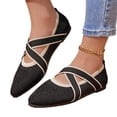 thumbnail image 4 of Willtoo Women's Flats Shoes Mary Jane Ballet Flats Round Toe Knit Comfortable Casual Ballerina Dressy Office Walking Shoes with Cross Straps, 4 of 7