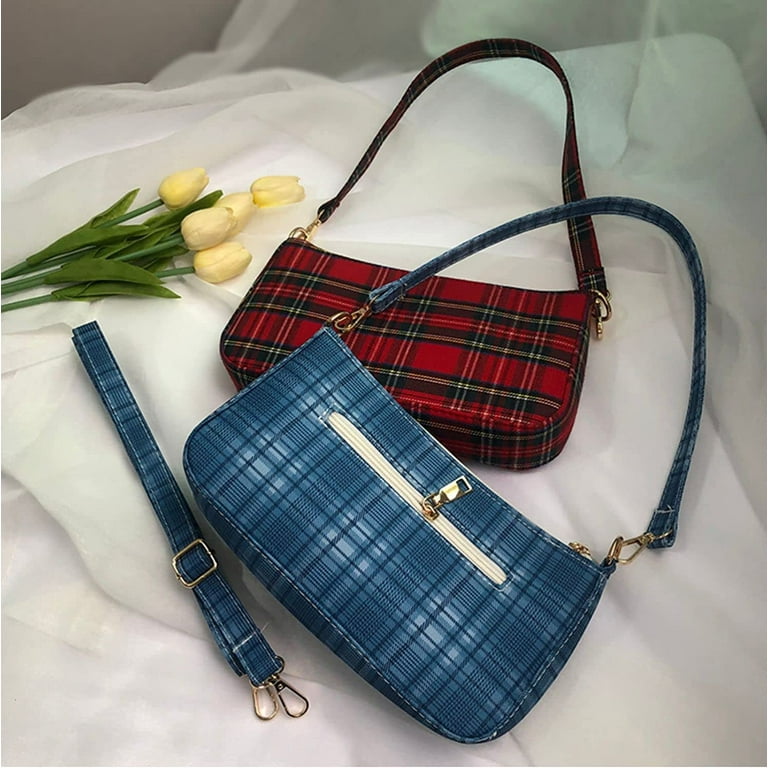 DanceeMangoos Y2k Purse Aesthetic Shoulder Bag For Women Plaid Purse Cute Purse for Teen Girls Aesthetic Purse