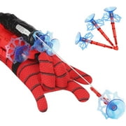 Spider - Man  Web Shooters with Gloves, Superheroes Wrist Launcher Toy, Funny Children Educational Toys, Party Cosplay Gift for Kids Nine Projectile