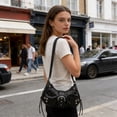 thumbnail image 6 of Btomtd Retro Style Crossbody Bags for Women, Relaxed PU Leather Buckle Handbag, Pleated Underarm Shoulder Purse for Daily Commuting, Black, 6 of 6