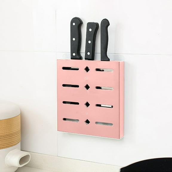 Wall Mounted Knife Organizer, Plastic Perforated Kitchen Knife Storage Rack with Modular Slots, Compact Household Fruit Knife Holder for Counter or Drawer