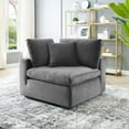 thumbnail image 1 of Modway Commix Down Filled Overstuffed Performance Velvet Corner Chair, Gray, 1 of 7