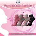 thumbnail image 6 of 60 Pairs of Pink Ribbon Breast Cancer Awareness Ankle/Crew Socks for Women (Assorted Ankle), 6 of 8
