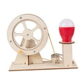 thumbnail image 4 of Kits de construcción de madera, generador de manual con bombilla, kits de modelos de artesanía científica, vástago para aprender, regalo que Baoblaze Modelos de generadores a manivela, 4 of 8