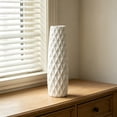 thumbnail image 5 of 12-Inch Tall White Ceramic Textured Floral Vase for Elegant Home Decor, 5 of 9
