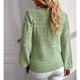 thumbnail image 4 of Suéter holgado de manga larga con escote en V verde XL para mujer, informal, con aberturas en la parte superior, otoño-invierno, 4 of 6