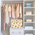 thumbnail image 4 of Yayeee Collapsible Cube Storage Bin with Lid Fabric Closet Decorative Basket with Handles, Beige Sunflower Pattern, 4 of 7