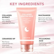 Mooyam Collagen Night Wrapping Mask for Glass Skin – Korean Skincare for Hydrated, Radiant Skin – Overnight Firming & Hydration – Easy Peel-Off For All Skin Types
