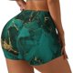 thumbnail image 1 of Balery Green Gold Glitter Pantalones cortos de entrenamiento estampados para mujer, sin costuras, ajustados, para gimnasio, yoga, correr, deportes, ejercicio activo, fitness.-Large, 1 of 8