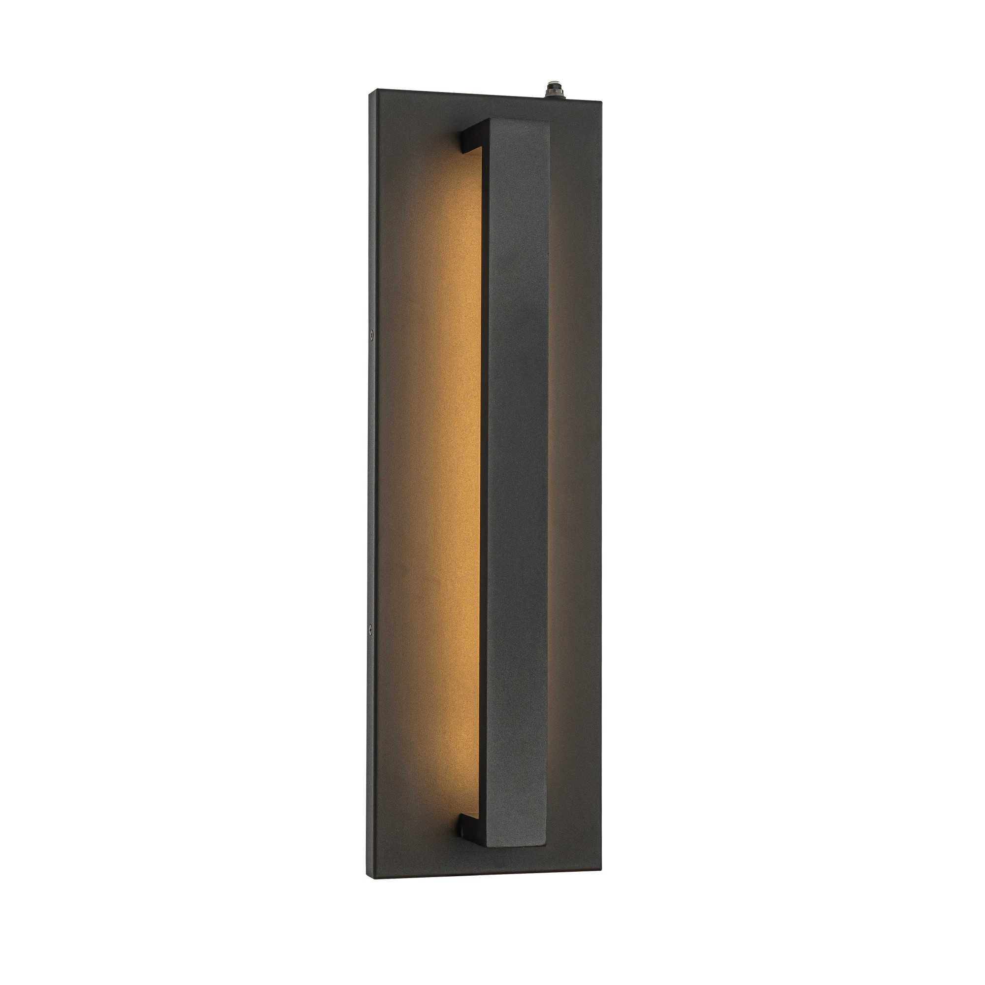 1-Light H20 in Minimalist Modern Linear 23W Integrated LED  Outdoor Wall Sconce with Dusk to Dawn Sensor in Matte Black for Porch Patio