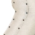 thumbnail image 6 of Lisbon Linen & Oak Wingback Armchair with Exposed Nailheads, 6 of 8