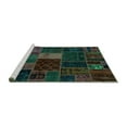 thumbnail image 2 of Ahgly Company Machine Washable Indoor Rectangle Oriental Turquoise Blue Modern Area Rugs, 4' x 6', 2 of 4
