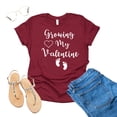 thumbnail image 3 of Growing My Valentine Valentines Day Pregnant Pregnancy Announcement Shirt (Raspberry, X Large), 3 of 6