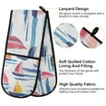 thumbnail image 2 of Yayeee Double Oven Mitt Kitchen Heat Resistant Baking 35" x7" Quilted Glove, Pink Hand Drawn Sailboats, 2 of 6