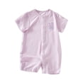 thumbnail image 2 of WIBACKER 3-Pack Baby Rayon Pajamas Unisex Babe Short Sleeve Footless Sleeper Baby Girls Boys Summer Snap-Up Rompers Pjs, 2 of 9