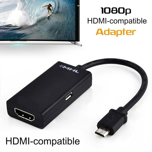Walbest S2 MHL to HDMI Adapter for Android Devices, Micro USB to HDMI Cable Adapter with 1080P Video Output, Compatible for Android Samsung Huawei and More