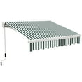 thumbnail image 2 of Outsunny 8' x 6.6' Patio Retractable Awning, Manual Sun Shade, Stripe Green, 2 of 9