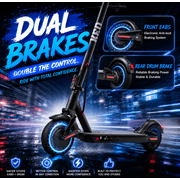Electric Scooter for Adults 500W Motor Up to 22 MPH 30 Mile Range 10 Inch Tires Dual Suspension Foldable Commuter Scooter Dual Braking System